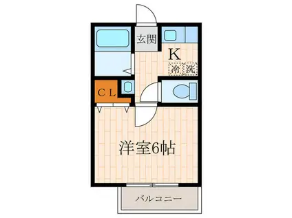 プラムハイツ(1K/2階)の間取り写真