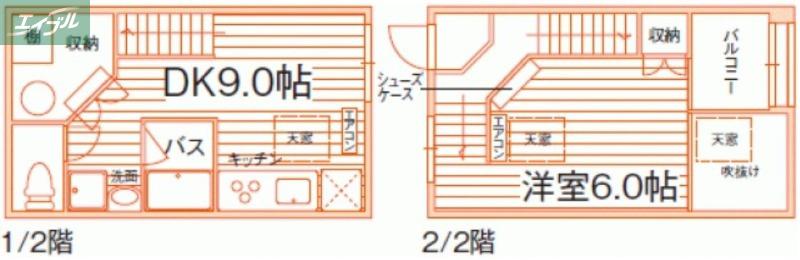 Y.N.G.西坂VI(1DK/1階)の間取り写真