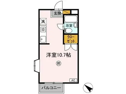 メゾン・ド・浅野II(ワンルーム/2階)の間取り写真