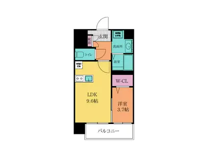 MID TERRACE ミッド テラス(1LDK/6階)の間取り写真