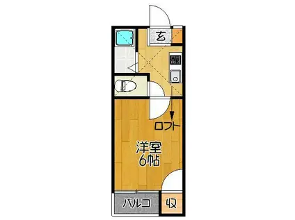 サンラーク神埼(1K/1階)の間取り写真