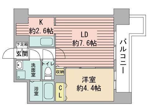 レジディア札幌駅前(1LDK/8階)の間取り写真