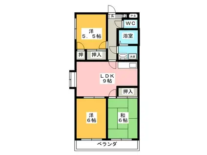 SHANGRILA(3LDK/2階)の間取り写真