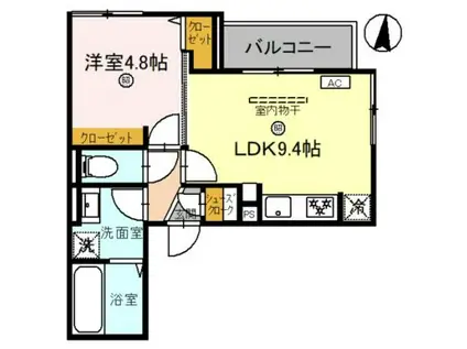 D-LUCE黒田-イースト(1LDK/3階)の間取り写真