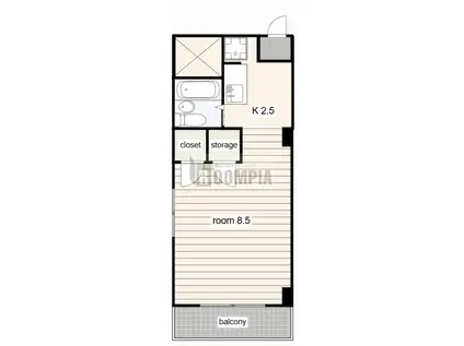 レジデンスTL西荘(1K/5階)の間取り写真