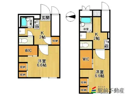 レオパレスS(1K/2階)の間取り写真