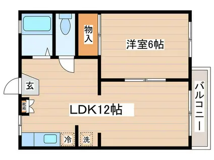 サンコートA(1LDK/2階)の間取り写真