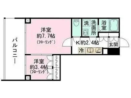 PLUME中野坂上(1LDK/6階)の間取り写真