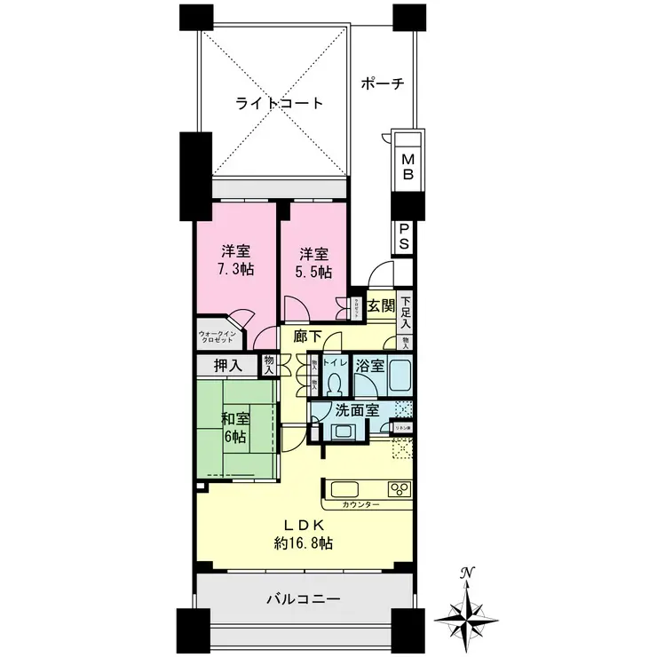 大森プロストシティレジデンス 5階階 間取り