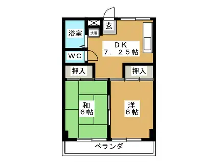 塚場ハイツNO3(2DK/3階)の間取り写真