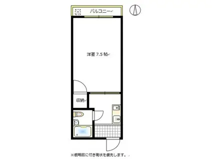 プレアール東古松(1K/4階)の間取り写真