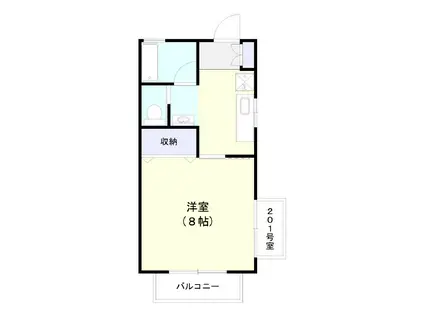 みさきハイツ(1K/2階)の間取り写真