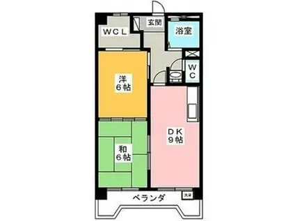 第二辻ビル(2LDK/3階)の間取り写真