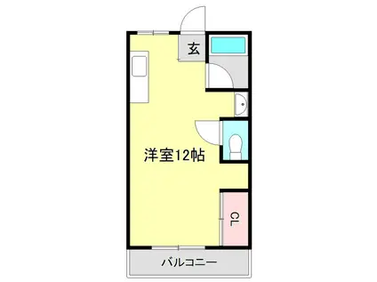 岩崎ハイツ(ワンルーム/2階)の間取り写真