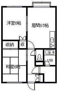 KB58(2DK/2階)の間取り写真