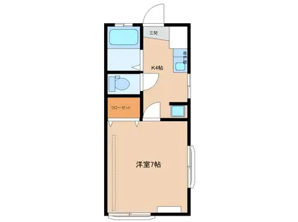 テット・アーチゼムユイ(1K/2階)の間取り写真