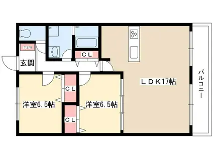ガゾン ド コリーヌ シュドゥ(2LDK/1階)の間取り写真