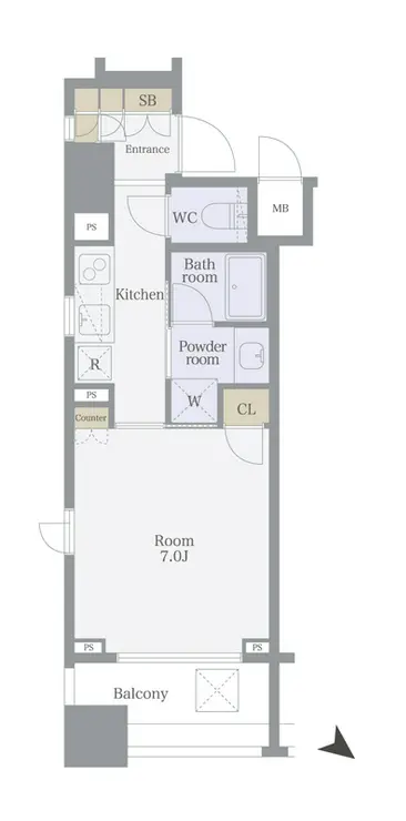 ステージグランデ新川 6階階 間取り