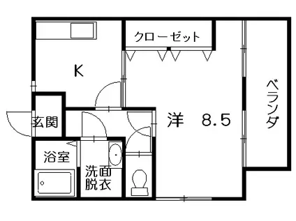 コーポ上田(1K/1階)の間取り写真