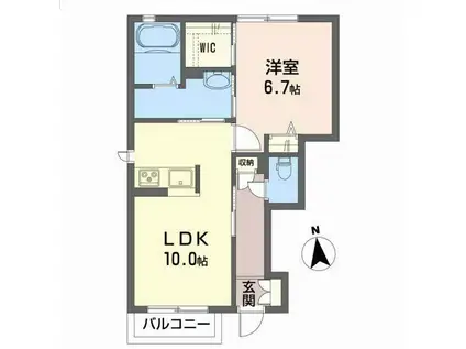 WIANII(1LDK/1階)の間取り写真