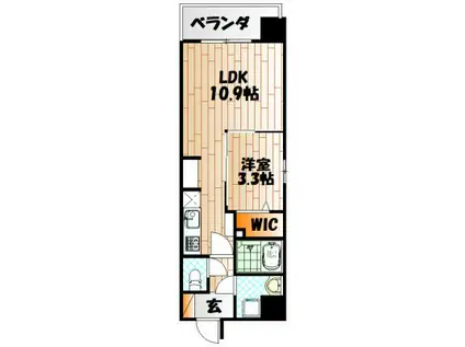 コンタクトレジデンスKONYA(1LDK/6階)の間取り写真