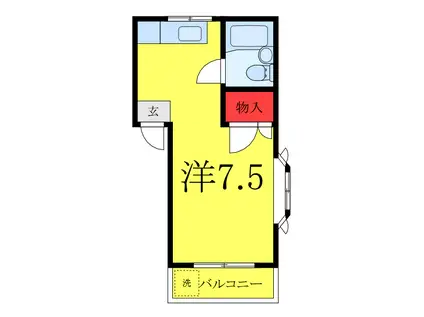 カーサマドンナ(ワンルーム/2階)の間取り写真