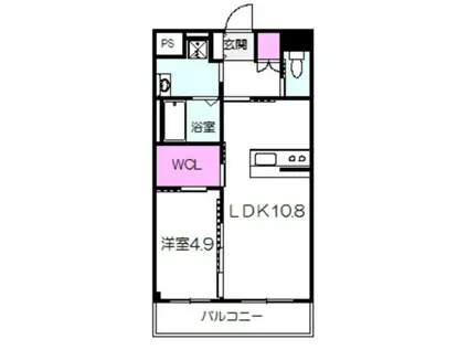 レオーネK(1LDK/2階)の間取り写真