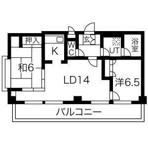 錦ハーモニービル(2LDK/11階)の間取り写真