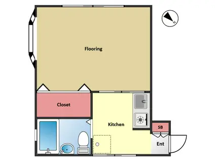 ビューティハイツ(1K/2階)の間取り写真