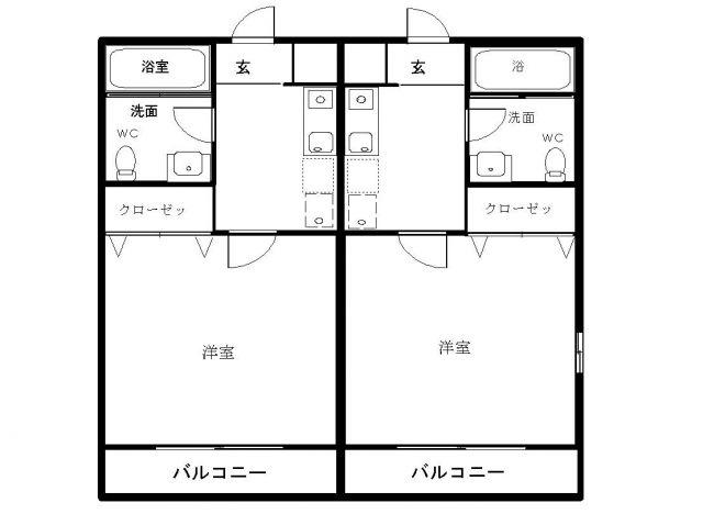 ハイツヤマネ6(1K/1階)の間取り写真