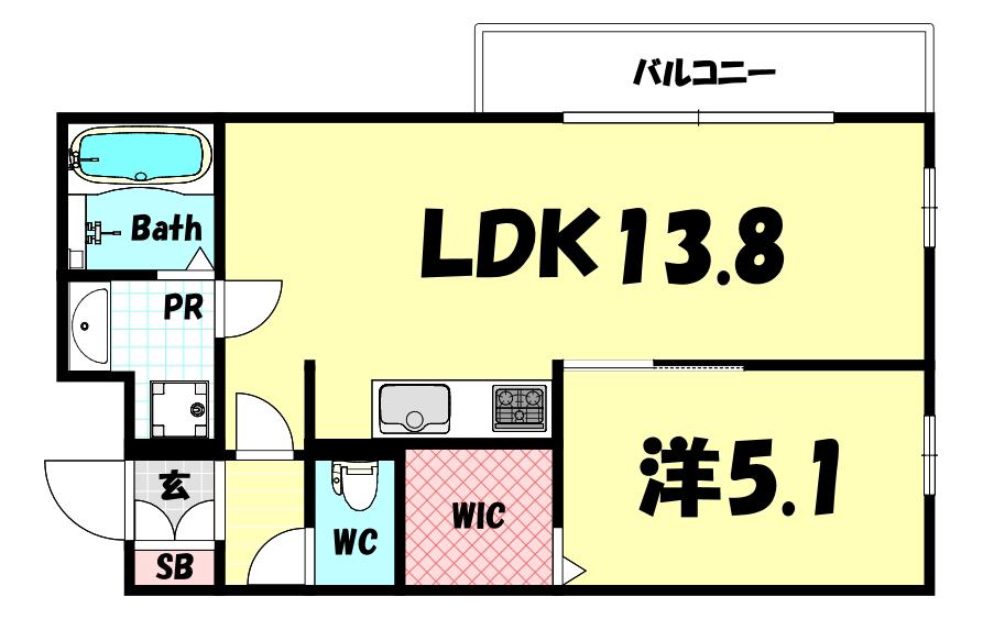 アパルトマン大倉山(1LDK/2階)の間取り写真