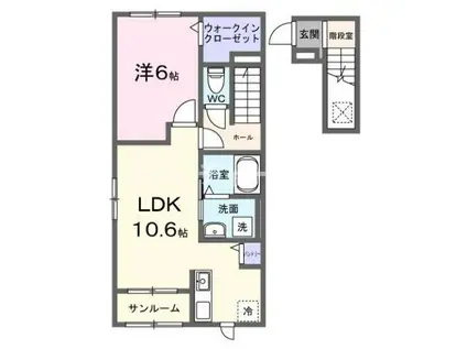 フランアンジュVII(1LDK/2階)の間取り写真