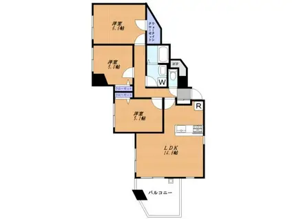 FUJIKYU10(3LDK/6階)の間取り写真