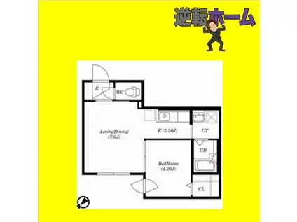 GLIFE-1ST(1LDK/4階)の間取り写真