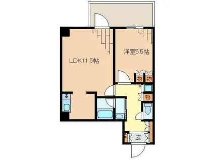 レジディア文京音羽(1LDK/1階)の間取り写真