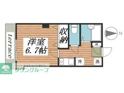 オーパス高谷(1K/1階)の間取り写真