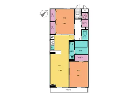 PLUME(2LDK/3階)の間取り写真