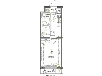ウィリアGROWS高島平(1K/3階)の間取り写真