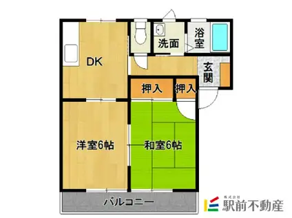 フォーレスゆさとS(2DK/1階)の間取り写真