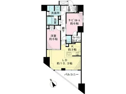 パレステージ藤沢シャインコート(1SLDK/5階)の間取り写真