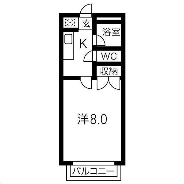 Kハウス(1K/1階)の間取り写真