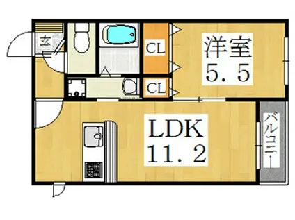ヘーベルメゾン我孫子(1LDK/1階)の間取り写真