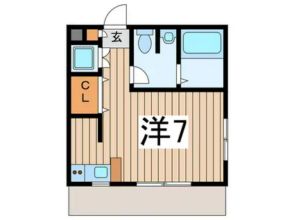 グリーンガーデン(ワンルーム/1階)の間取り写真