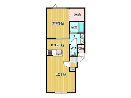 あっぱれ01(1LDK/1階)の間取り写真