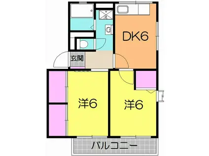 パルW-A(2DK/2階)の間取り写真