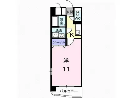 マーヴェラス太田(1K/1階)の間取り写真