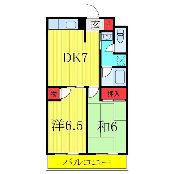 IWAI MANSION(2DK/2階)の間取り写真