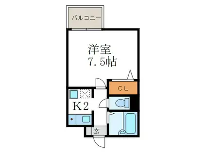 第4マインたなべ(1K/4階)の間取り写真