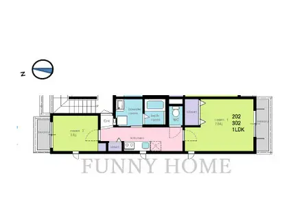 カーサベリーニ松原(1LDK/3階)の間取り写真