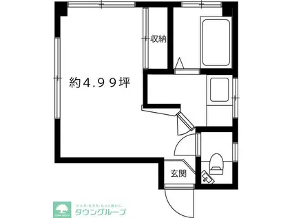 マンションうぐいす(ワンルーム/1階)の間取り写真